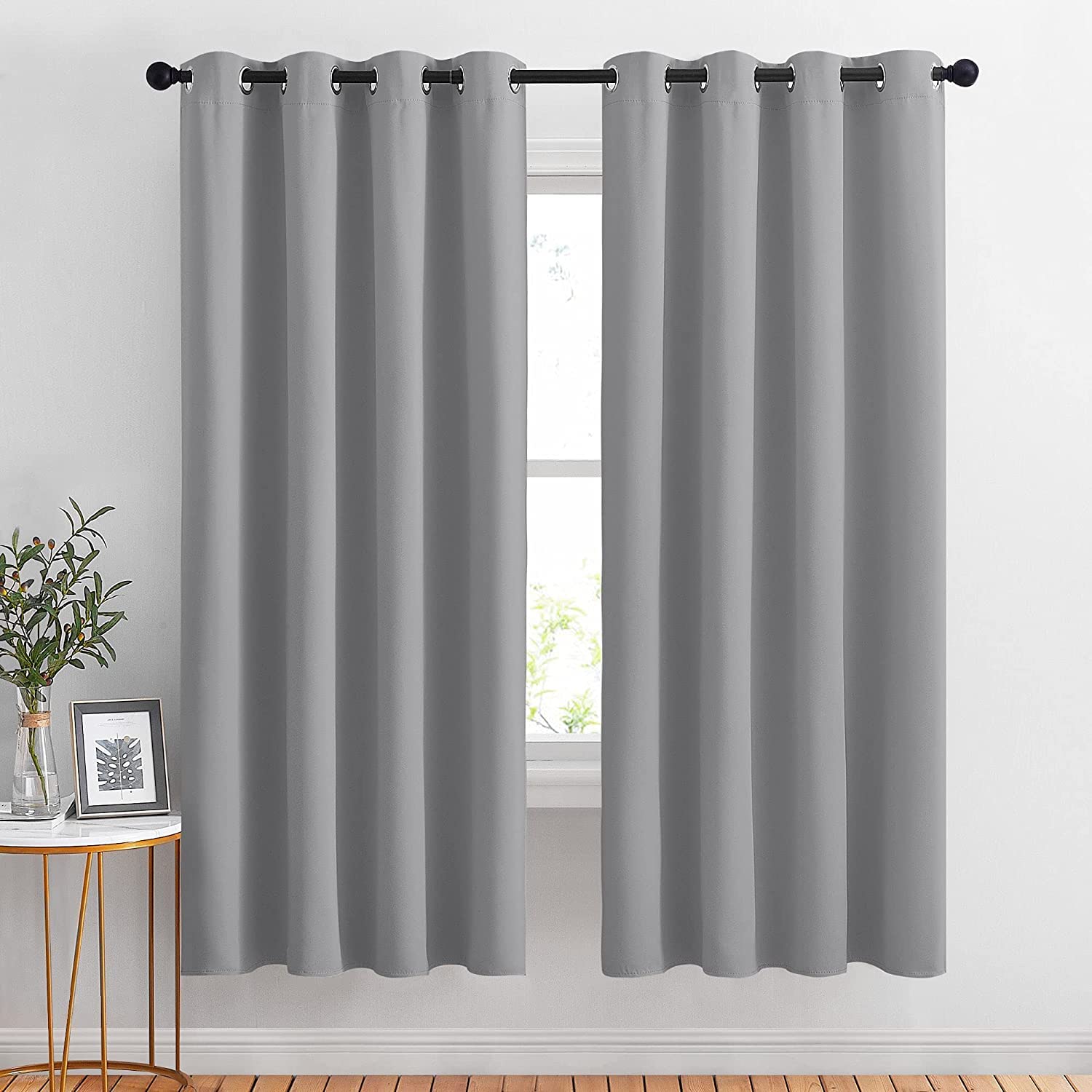 F2L Living Room Bedroom Window Curtains | Room Darkening | Blackout | Thermal Insulated Noise Reducation (Color Grey| 6 Feet Long Set of 2 | Luxurios Edition)