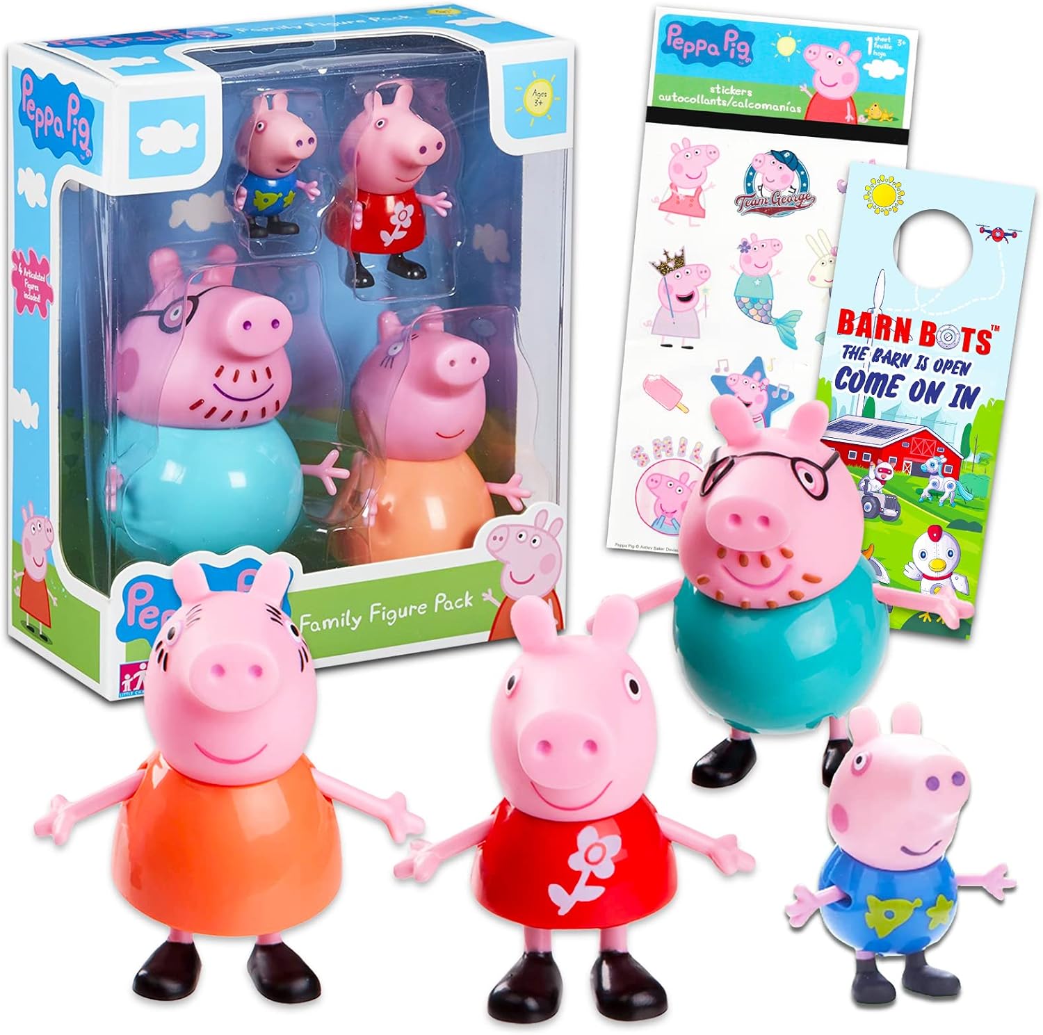 Amazon.com: Peppa Pig Mini Figures 4 Pack - Peppa Pig Toy Bundle with 4 ...