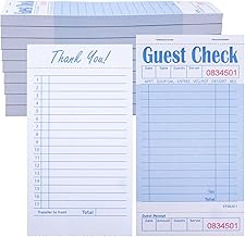 ESSENTIAL Guest Check Books 3.5" x 6.75", 500 Sheets Server Note Pads and Waitress Order Books with Bottom Receipt (10 Books)