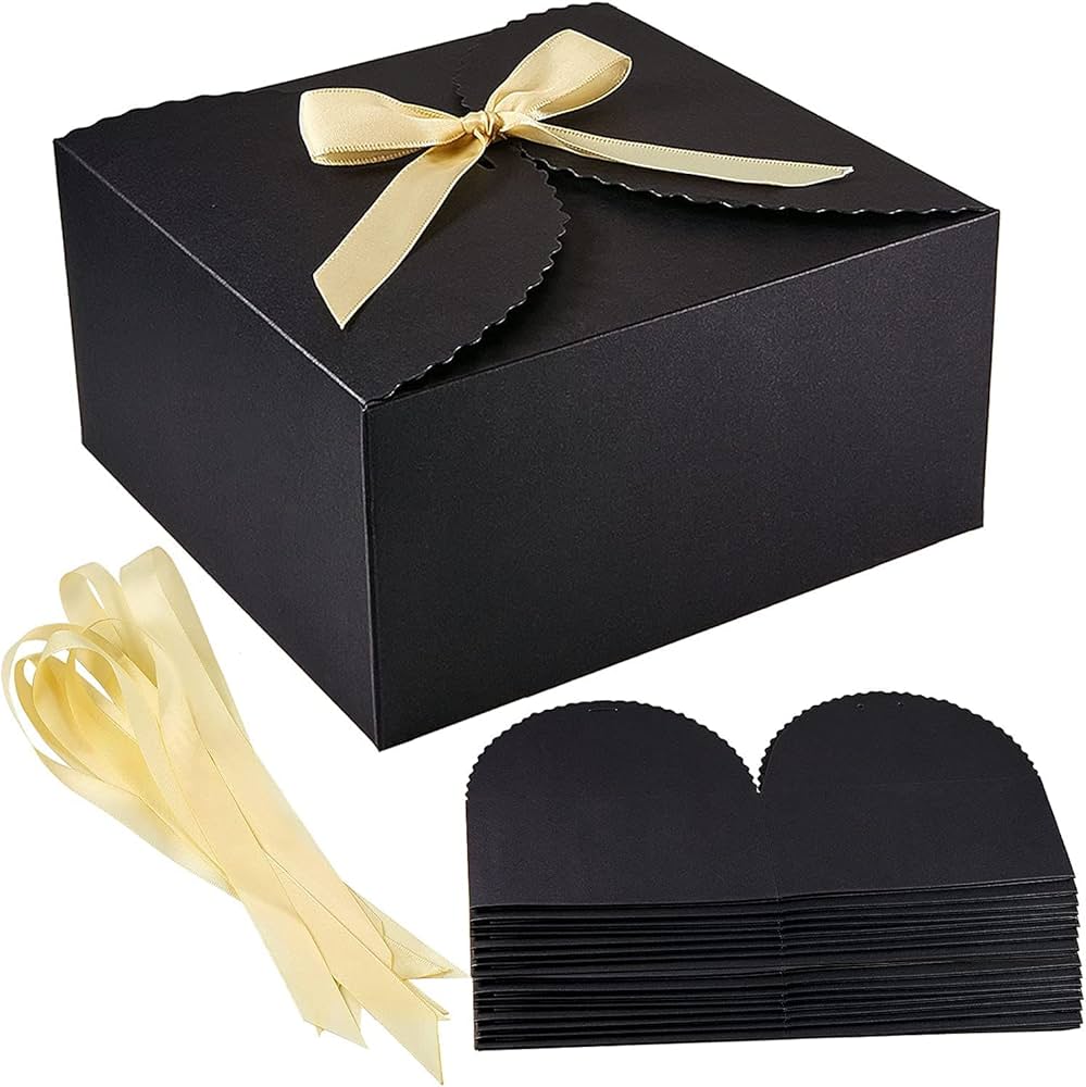 BIG BOX 10 PIECE BLACK PAPER GIFT BOX 6X6X2 INCH Black Kraft Paper ...