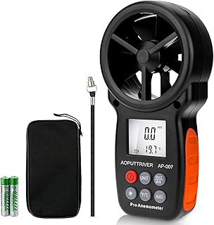 Anemometer Handheld, AP-007 Anemometers Wind Speed Meter for HVAC with Wind Speed, Temperature（℃/℉） and Backlit Air Flow M...