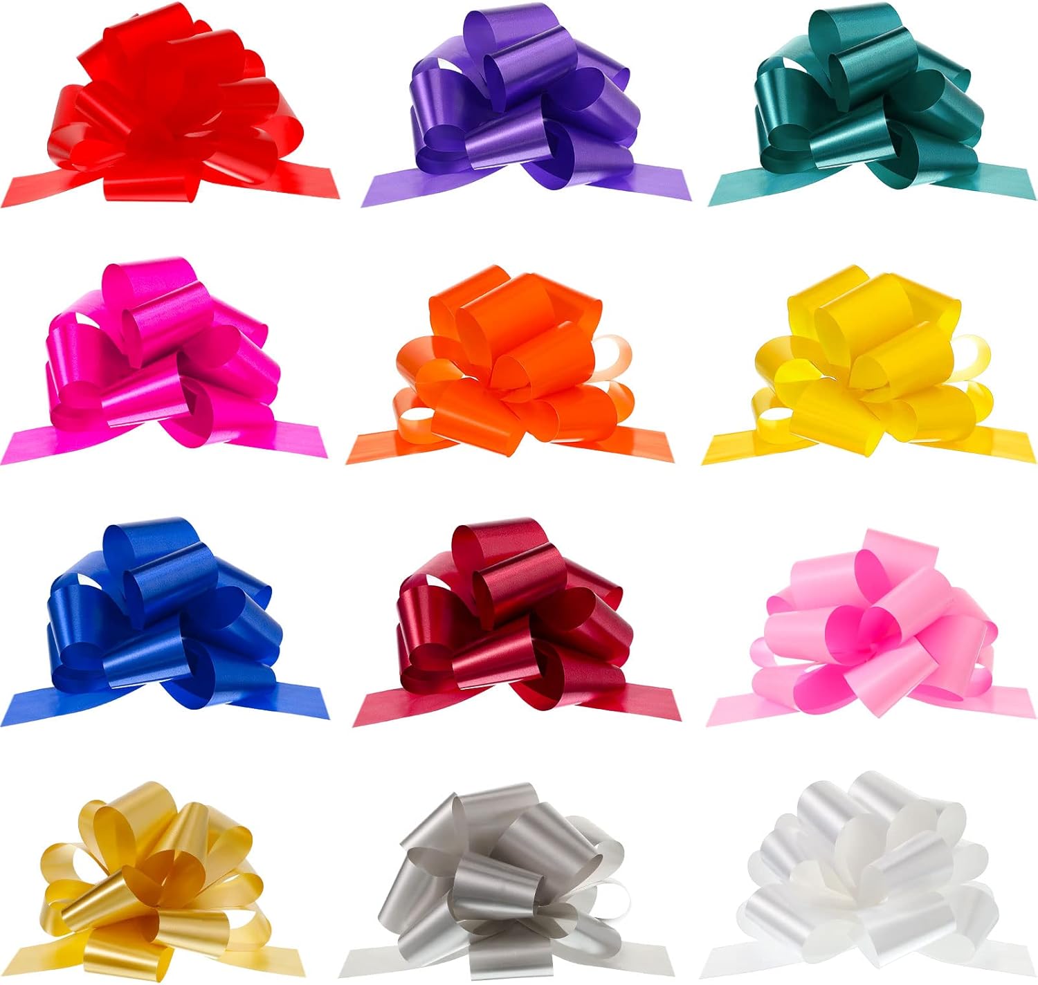 Amazon.com: Pull Bows for Gift Wrapping, Gift Bows with Ribbon Mixed ...