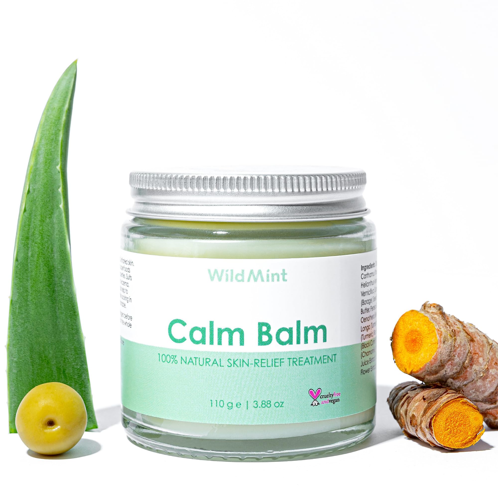 WildMint Calm Balm 100% Natural Relief Treatment for Sore, Itchy & Dry Skin | Intensive Shea Butter Moisturiser Suitable for Baby with Sensitive Skin Prone to Eczema, Redness & Irritation | 120ml