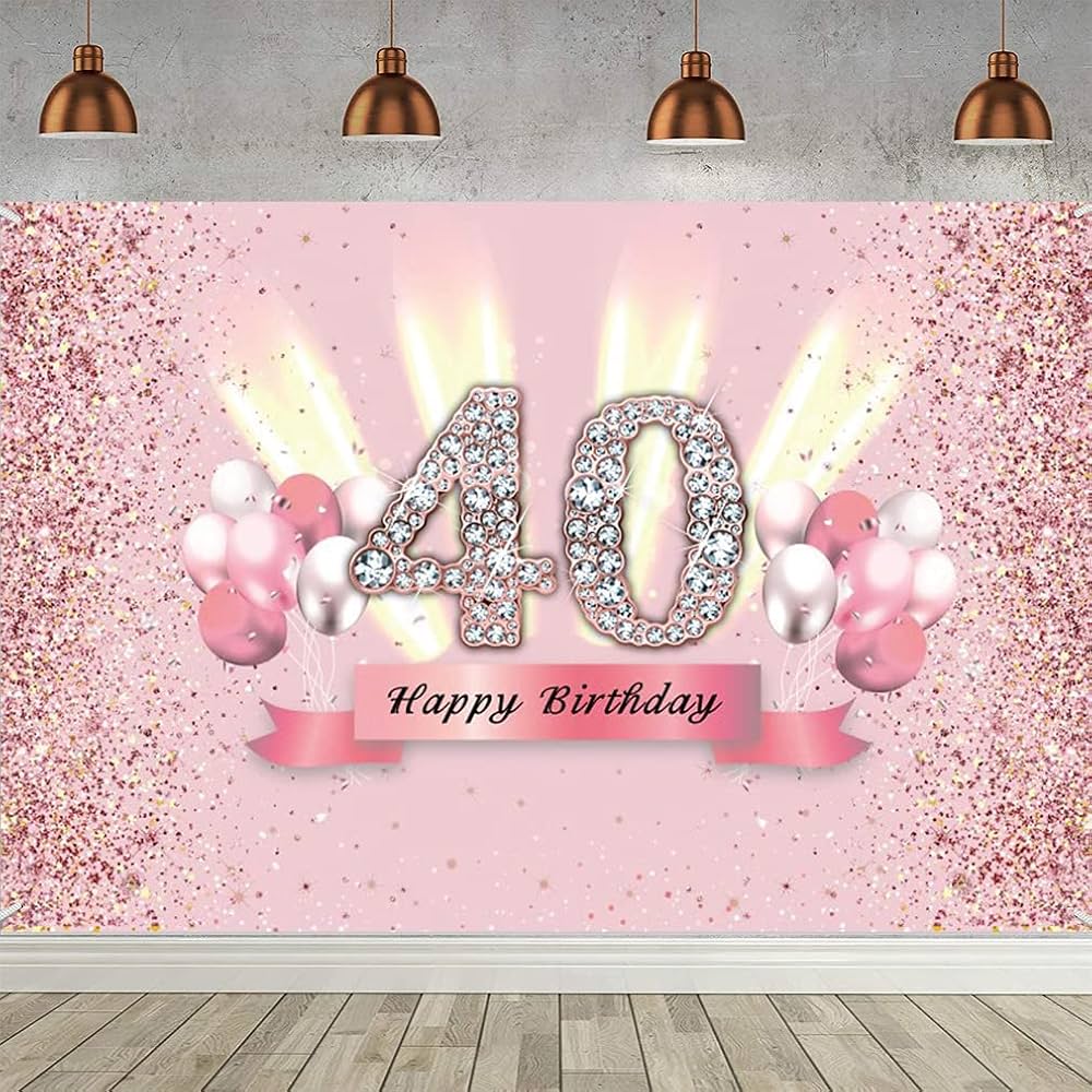 40th Birthday Decoration Party Decor For Woman Fabric Sign Poster ...