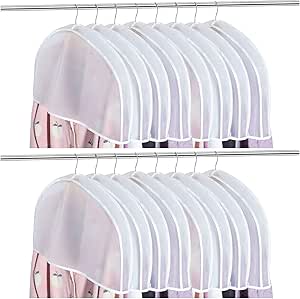 Patelai 8 Pieces Shoulder Coversfor Hanging Clothes 24 x 12 x 2 Inches Dust Covers for Hanging Clothes for Closet Storage Suit, Coats, Jackets, Dress Closet Storage