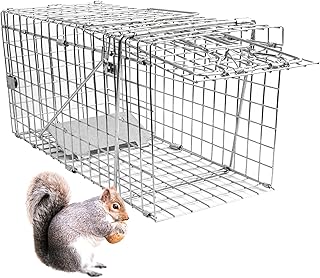 EPESTOEC 17.3" Heavy Duty Squirrel Trap, Folding Live Small Animal Cage Trap, Humane Traps, Catch and Release.