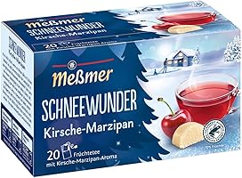 Meßmer Schneewunder | Früchtetee mit Kirsche-Marzipan-Aroma | 20 Teebeutel | Vegan | Glutenfrei | Laktosefrei