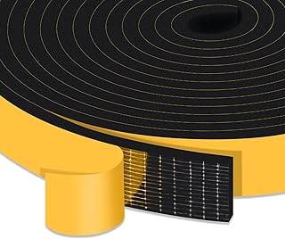 Trisiki High Density Foam Weather Stripping Door Seal Strip Insulation Tape Roll for Insulating Door Frame, Window, Air Co...