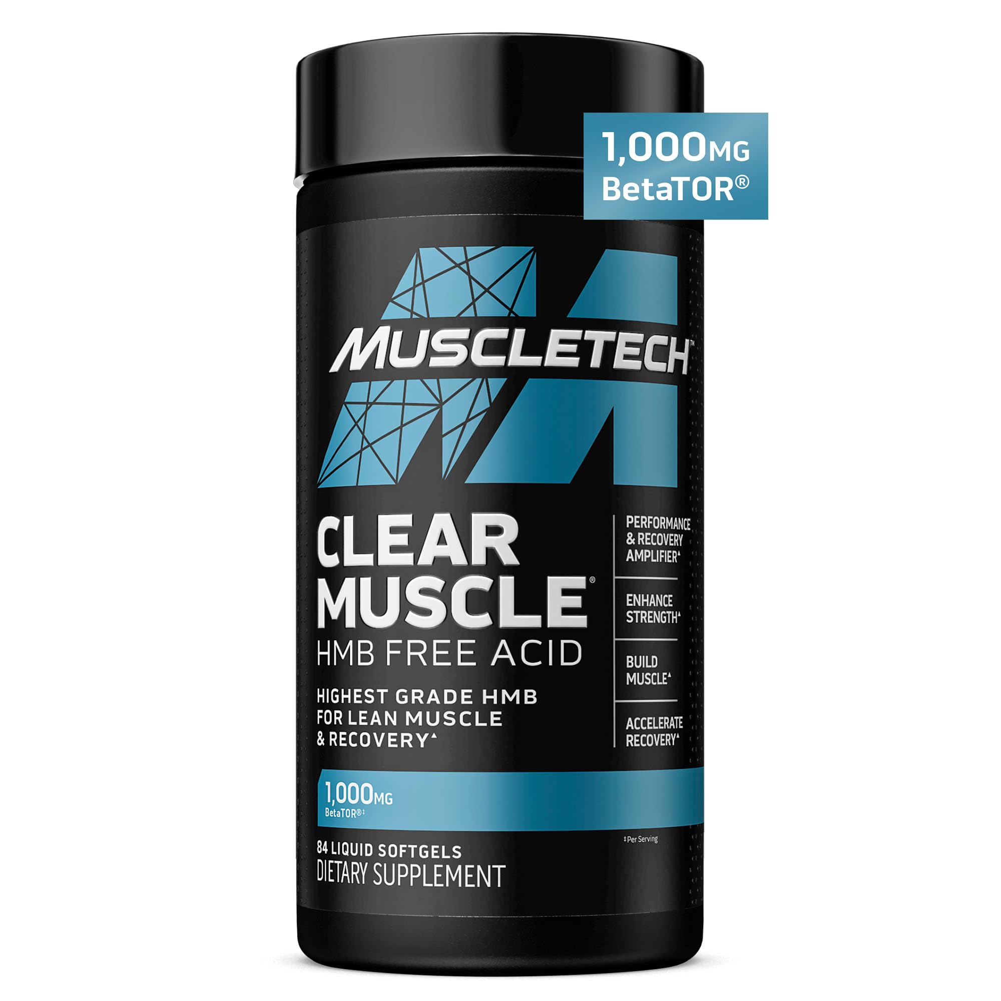 Muscletech Clear Muscle Next Gen (BetaTOR 1000mg, Betaine Anhydrous 250mg) - Pack of 84 Softgels