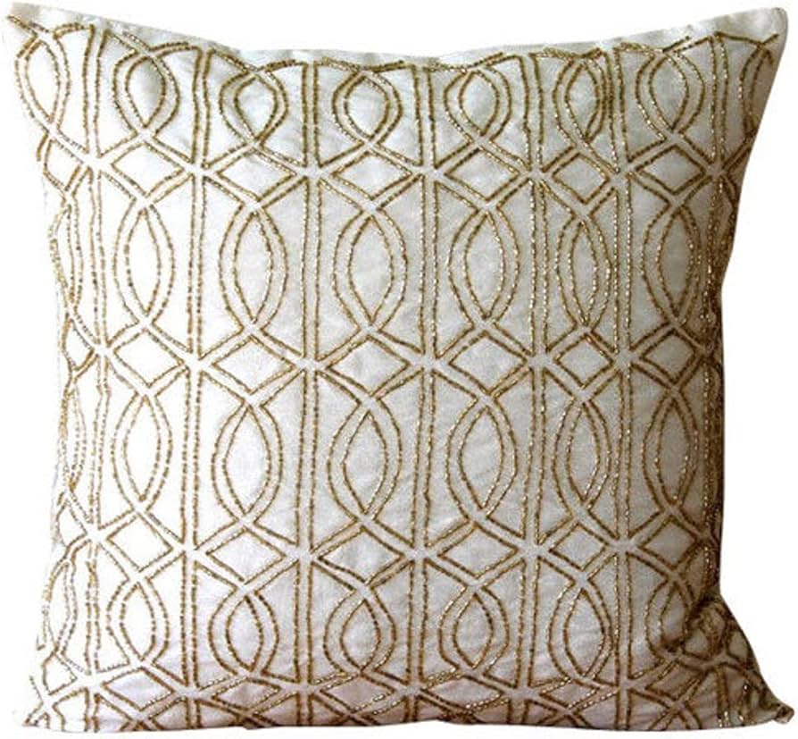 Amazon.com: The HomeCentric Ivory Decorative Pillows Cover, Modern ...