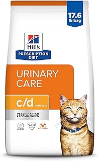 Hill's Prescription Diet c/d Multicare Urinary Care with Chicken Dry Cat Food, Veterinary Diet, 17.6 lb. Bag