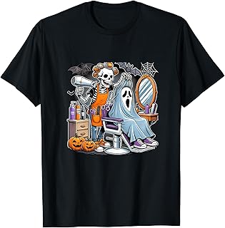 Halloween Skeleton Hairdresser Hairstylist T-Shirt