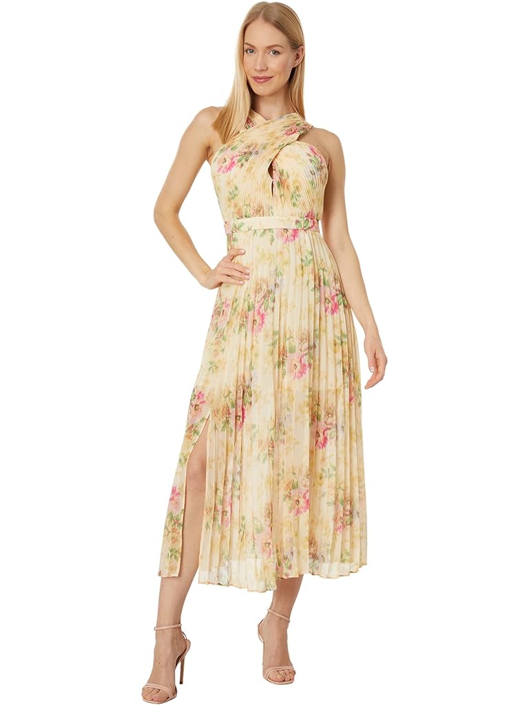 Ted Baker Amerah Cross Front Pleated Midi Dress