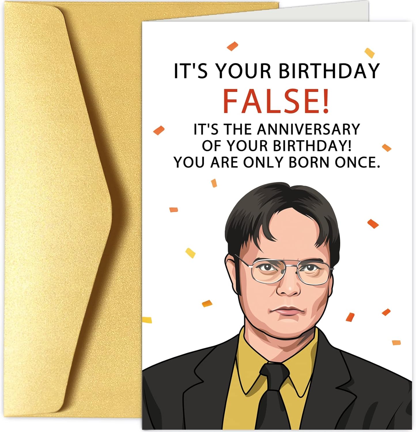 Amazon.com: Chenive Funny Office Birthday Card, Dwight Schrute Birthday ...