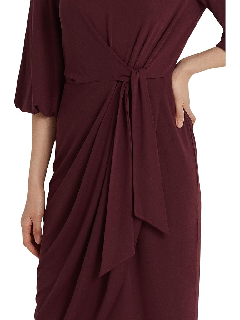 Lauren Ralph Lauren Stretch Jersey Tie Front Midi Dress