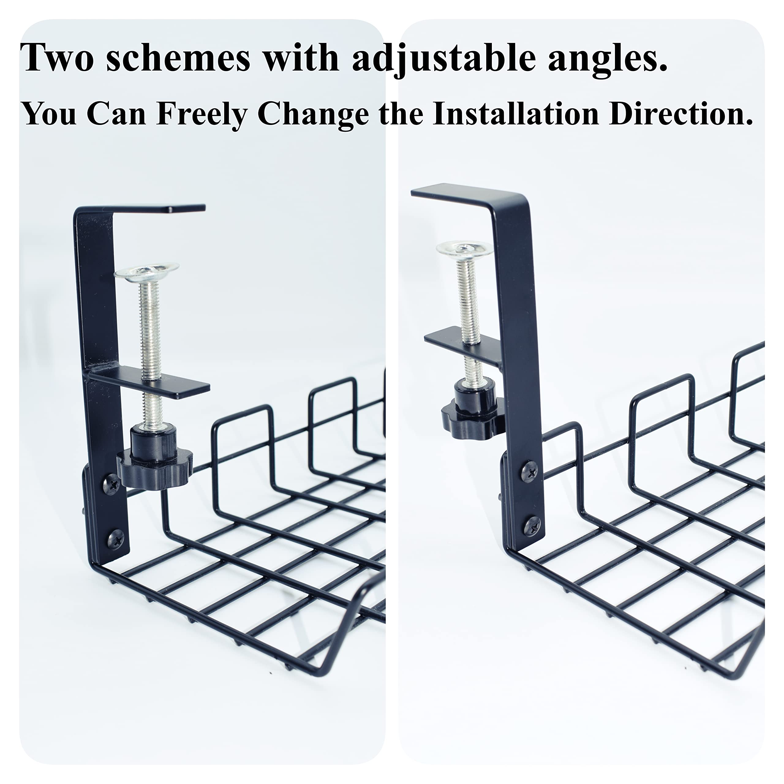 Snapklik.com : Under Desk Cable Management Tray No Drill To Desk Cable ...