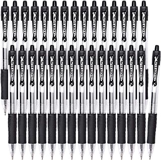 Gel Pens, 30 Pack Black Gel Pen Fine Point, Retractable Gel Ink Rollerball Pens for Smooth Writing (0.7mm) Back to School ...