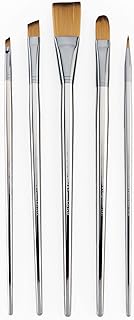 Royal & Langnickel Zen 5pc Long Handle Brush Set, Includes - Flat, Filbert, Angular & Round Brushes