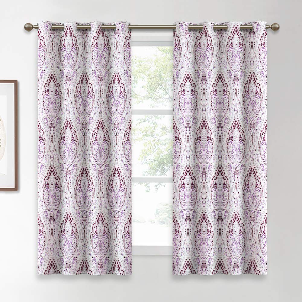 Damask purple curtains