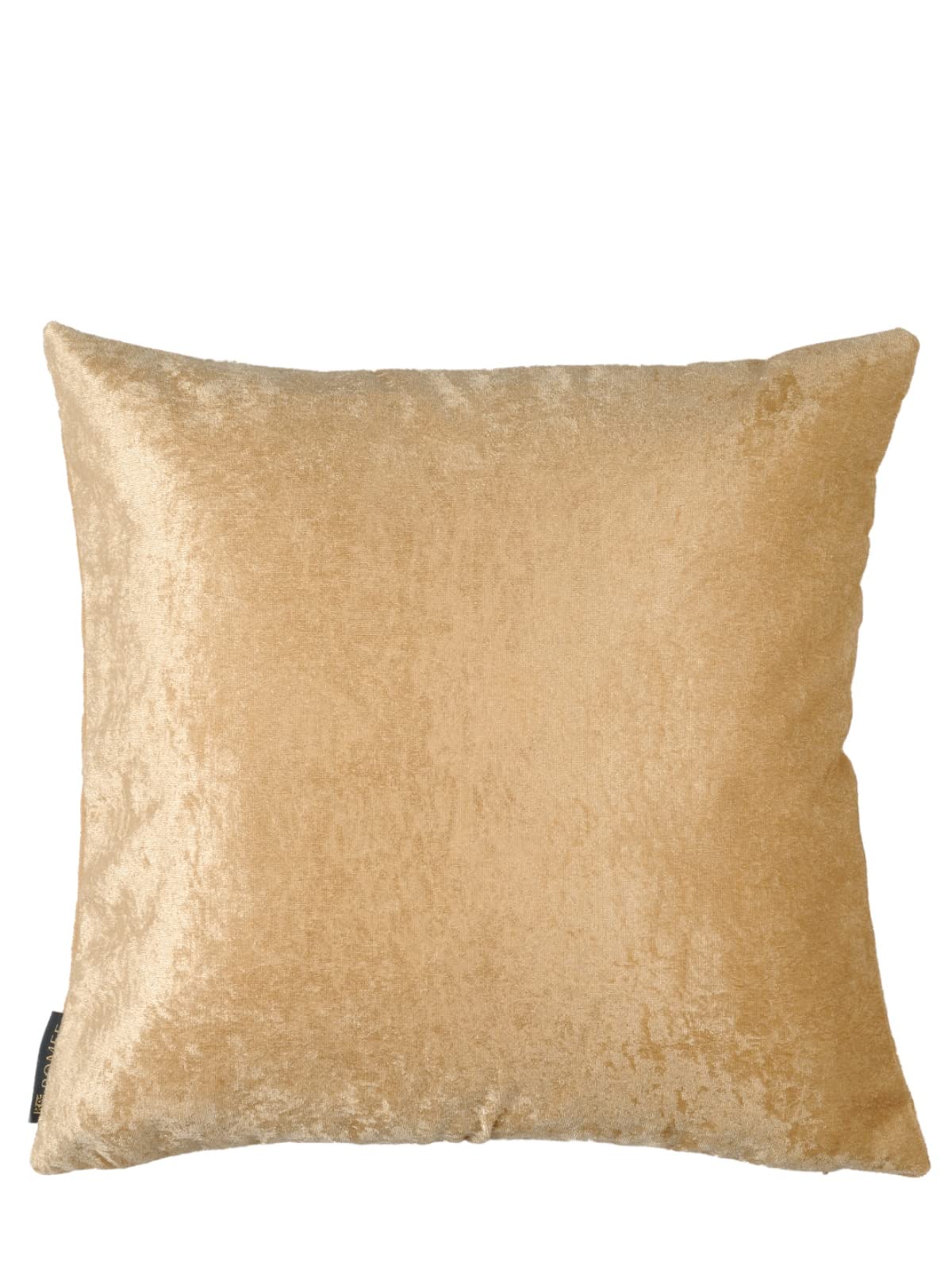 ROMEE Soft Velvet Fabric Solid Plain Cushion Cover 16x16 inch, Set of 3 - Beige