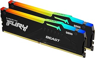 Kingston Fury Beast RGB 32 GB (2 x 16 GB) CL36 5600MT/s DDR5 Desktop Gaming RAM Memory, Black