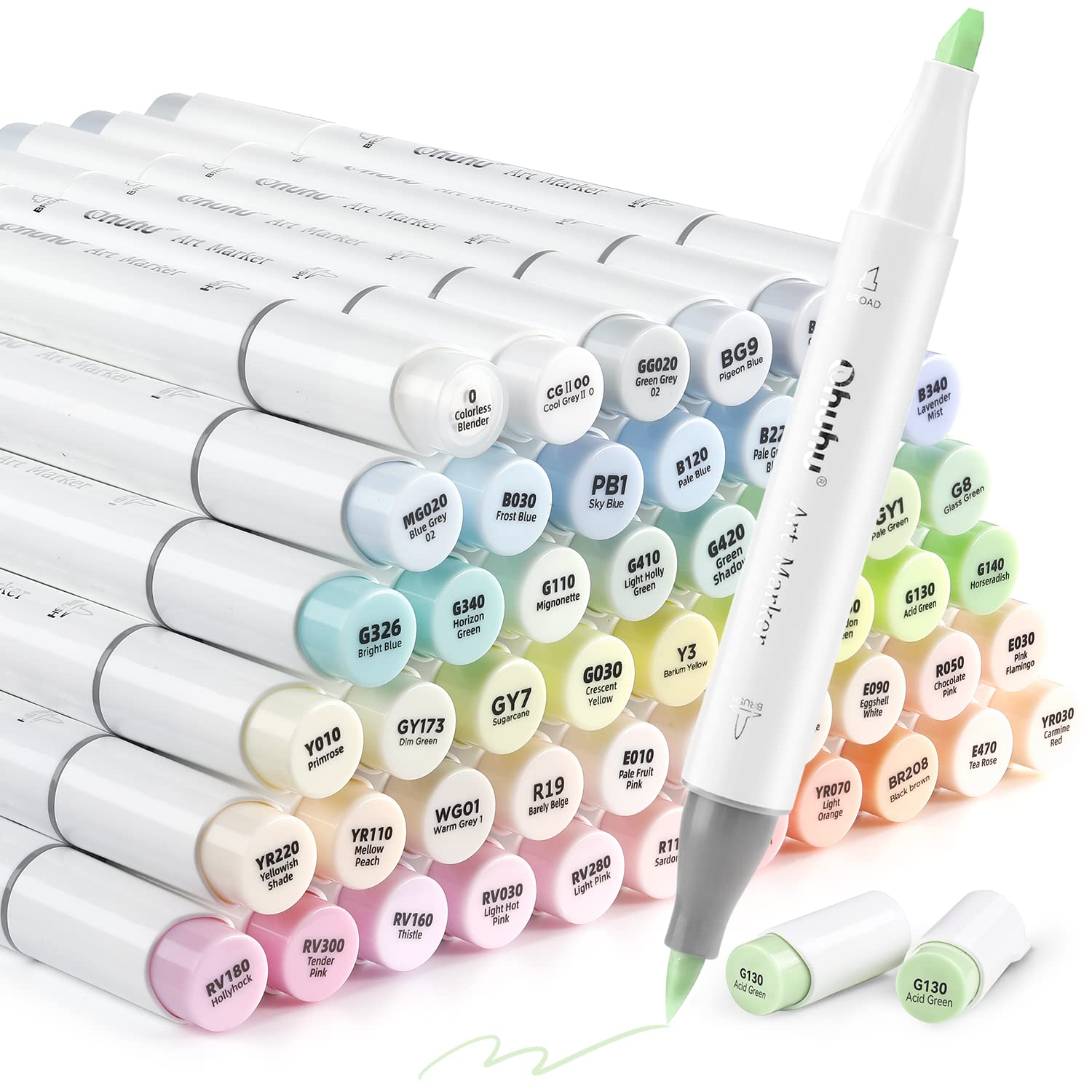 Buy OhuhuPastel Alcohol Brush Markers- 48 Pastel Colors of Honolulu ...