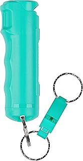 SABRE 2-in-1 Pepper Gel with Detachable Safety Whistle Keychain, 25 Bursts, Can Be Heard Up To 750 Feet (229 Meters), UV M...