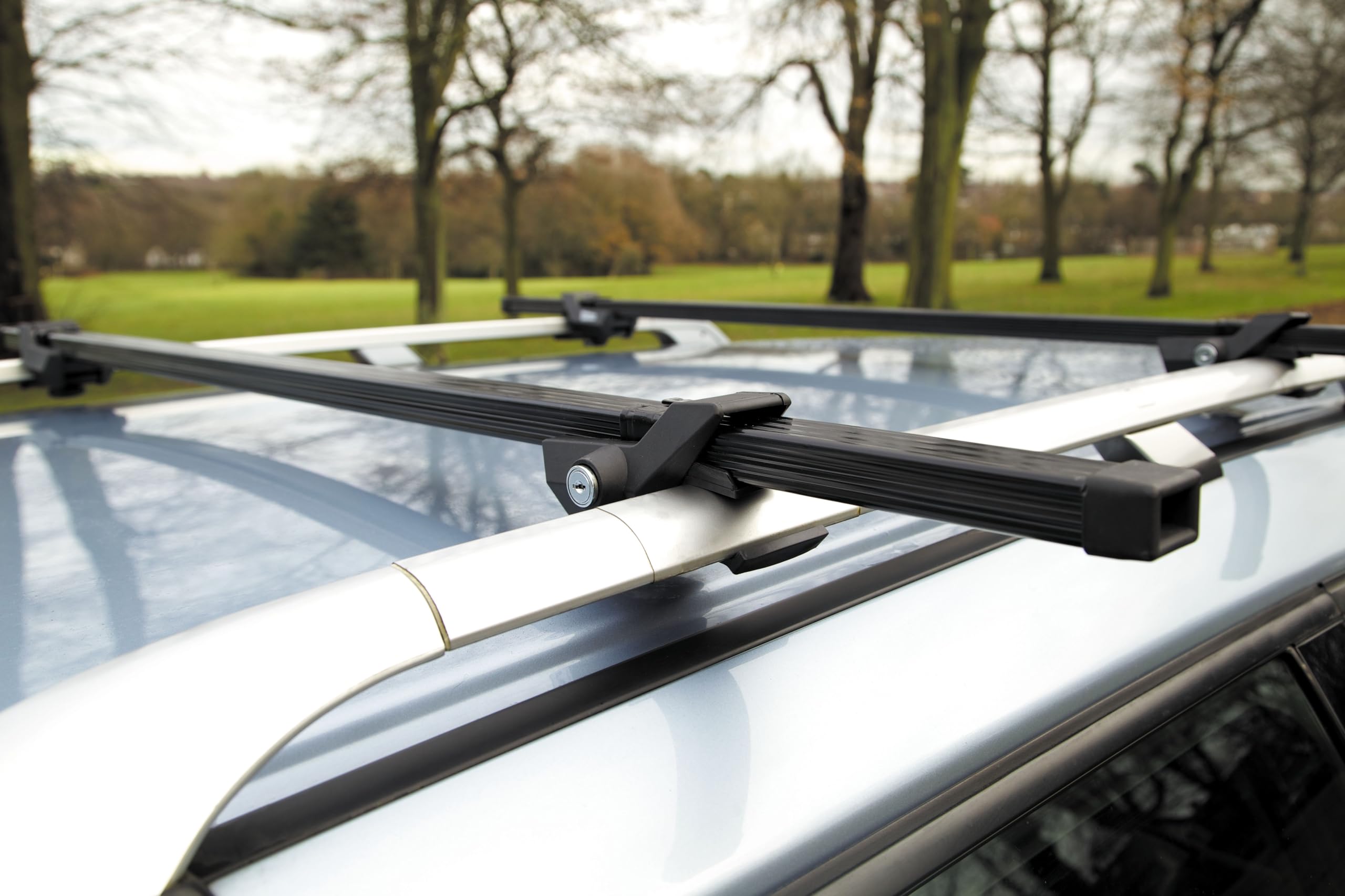 Summit SUM-001 Roof Bar to Fit Cars with Running Rails, Black Steel