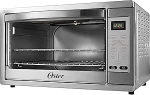 Oster Toaster Oven, 7-in-1 Countertop Toaster Oven, 10.5&#34; x 13&#34; Fits 2 Large Pizzas, Stainless Steel