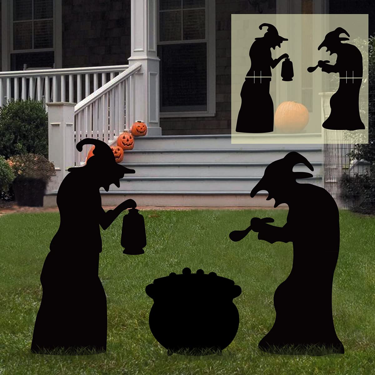 Amazon.com: Ivenf Witch Halloween Decorations Outdoor, 2 Large ...