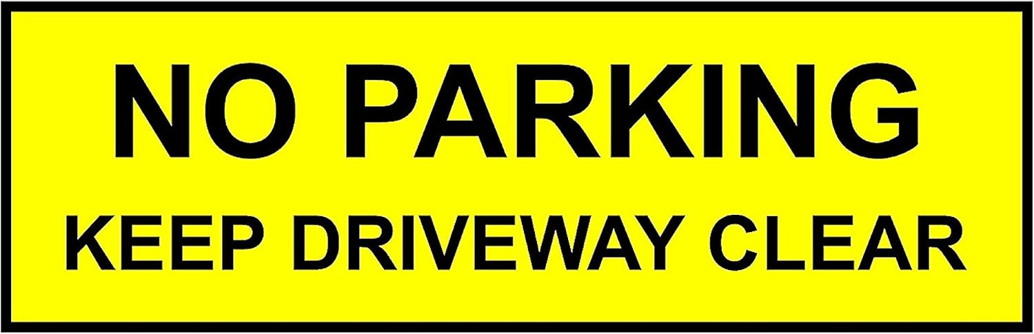 No parking keep driveway clear safety sign - 3mm Aluminium sign 600mm x ...