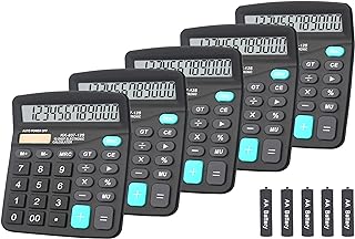 Calculators, BESTWYA 12-Digit Dual Power Handheld Desktop Calculator with Large LCD Display Big Sensitive Button (Black, P...