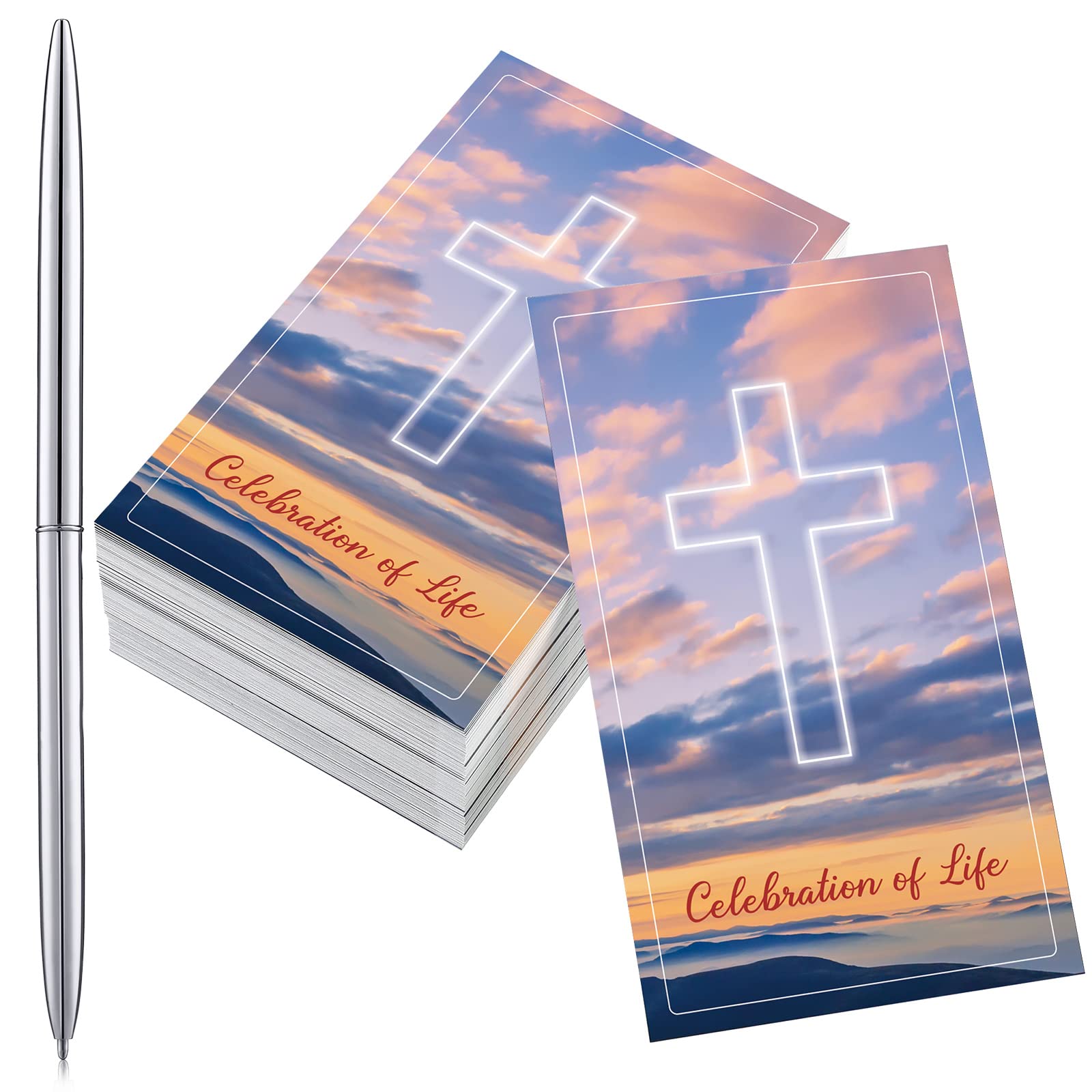 Buy 100 Pcs Celebration of Life Prayer Cards Memorial Card Bereavement ...