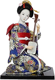 IEUDNS Japanese Geisha Kimono Dolls 12" Free Standing Vintage Style Sculpture Lady Statuette for Home Tabletop Bedroom She...