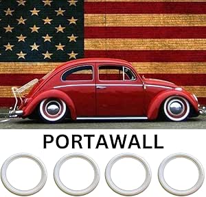 PORT-A-WALL 15&#34; White Tire Wall Portawall Insert Trim Set 4pcs …