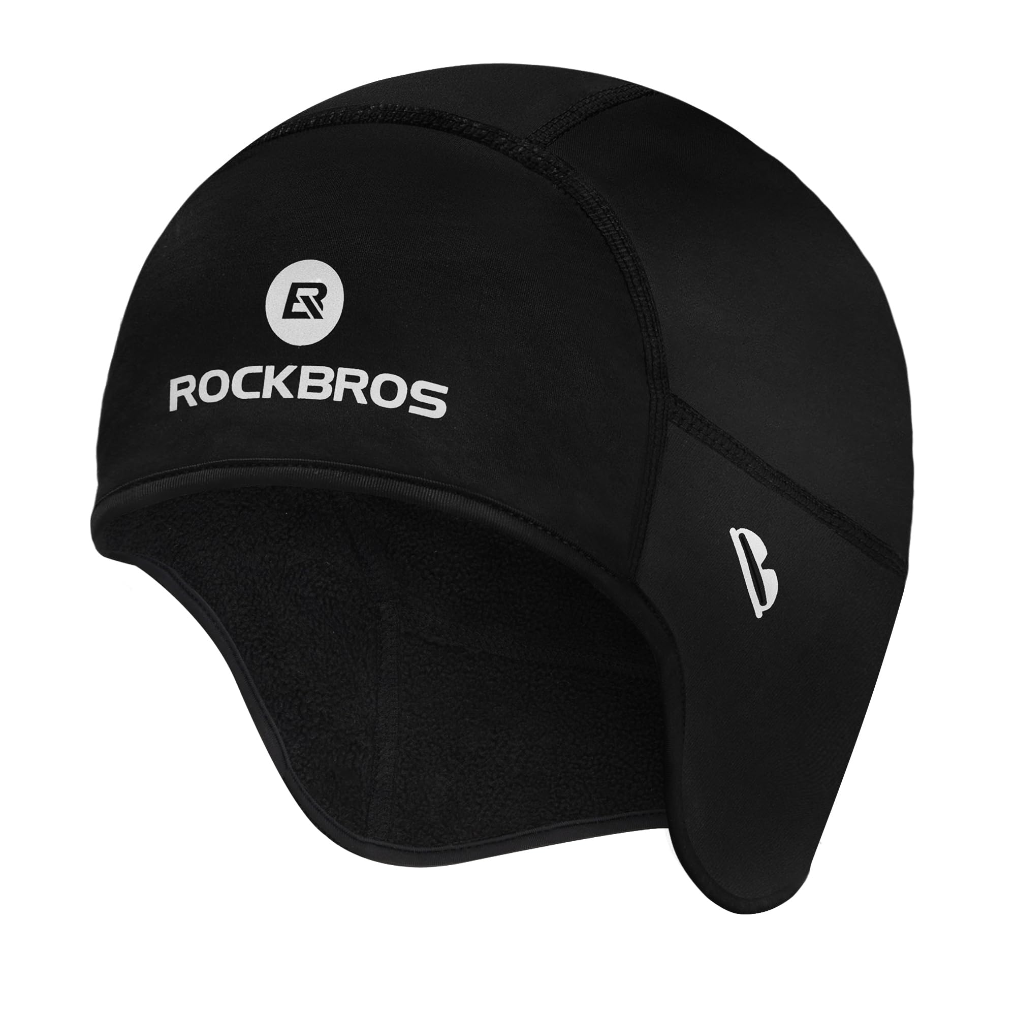 ROCKBROSSkull Cap Helmet Liner Winter Thermal Cycling Caps for Men Women Running Beanies Hat with Glasses Holes