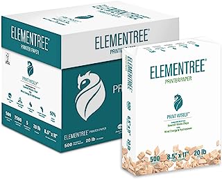 Elementree Sustainable Printer Paper Case, 8.5 x 11 White, 5 Reams, 2500 Sheets of 20lb Printing Paper, Made in the USA (0...