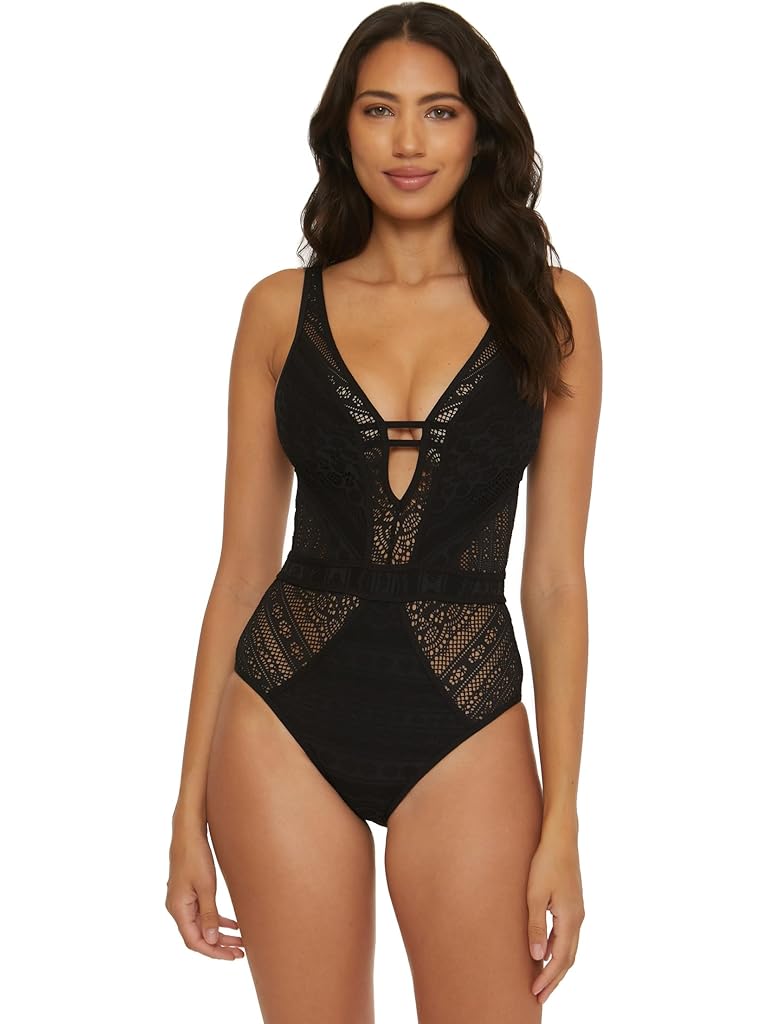 BECCA Color Play Crochet Plunge One-Piece