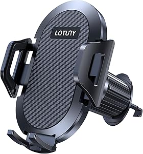 LOTUNY Phone Mount for Car, [Thick Cases Friendly] Universal Air Vent Clip Car Phone Holder, Hands Free Cell Phone Stand for Car Fit for iPhone, Android, All Smartphone