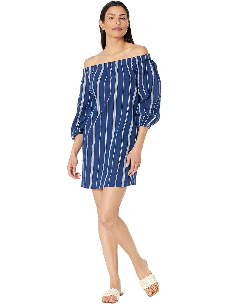 Lauren Ralph Lauren Slub Stripe Off-the-Shoulder Cover-Up Dress