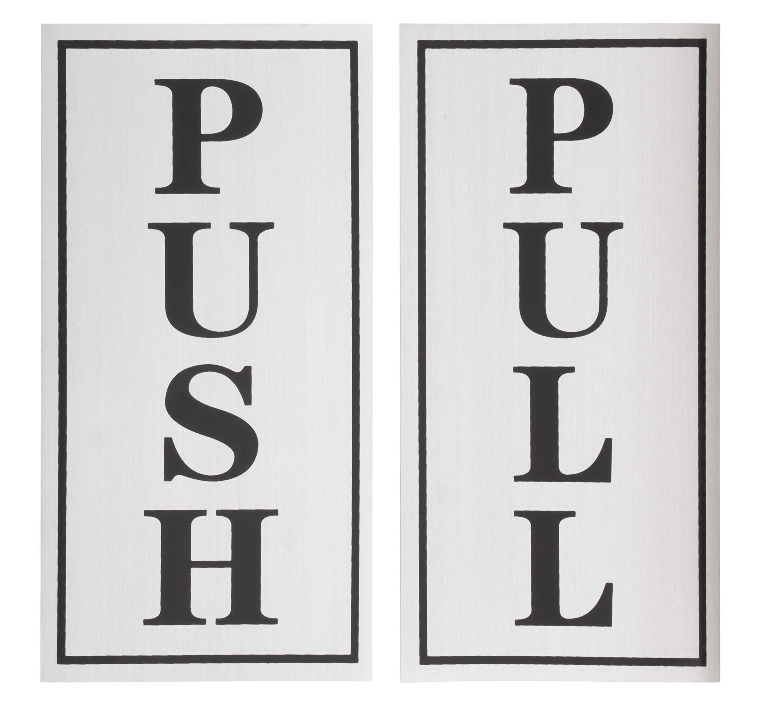 Push Pull Signs - 4-Pack Metal Push Pull Door Signs, Aluminum Vertical ...