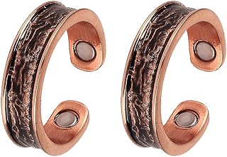 FASCIO Magnetic Rings for Men Women,Copper Ring for Fingers Thumb,Adjustable Copper Jewelry Gift for Arthritis and Joint P...