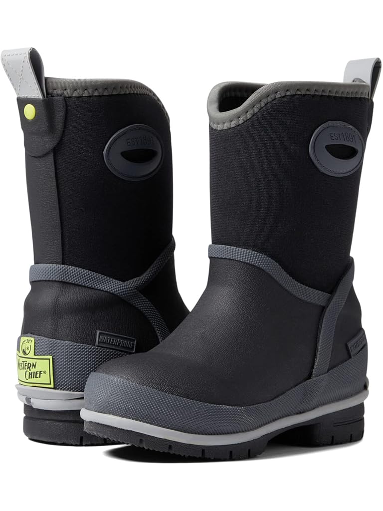 Black Western Chief Kids Solid Neoprene Mid Boot (Toddler/Little Kid/Big Kid)