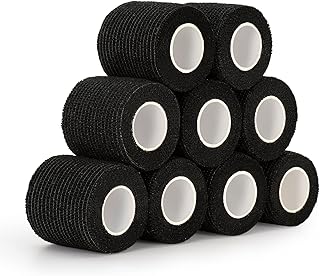 SEADESKY 9 Rolls Self Adherent Cohesive Bandages 5cm x 4.5m Self Adhesive Bandage Pet Vet Wrap Elastic Athletic Sports Tap...