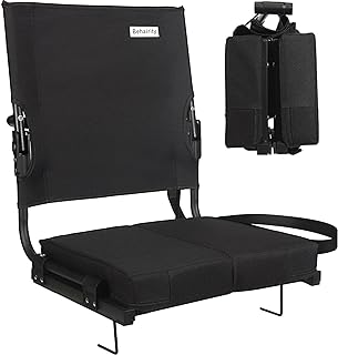 Stadium Seats for Bleachers with Back Support Wide, Portable Bleacher Chairs with Highest Back and Thick Cushion, Folding ...