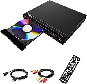 WISCENT Compact DVD Player for TV, Multi-Region DVD Player, MP3, DVD/CD Player for Home, with HDMI/AV/USB/MIC, (not Blu-ray DVD Player)