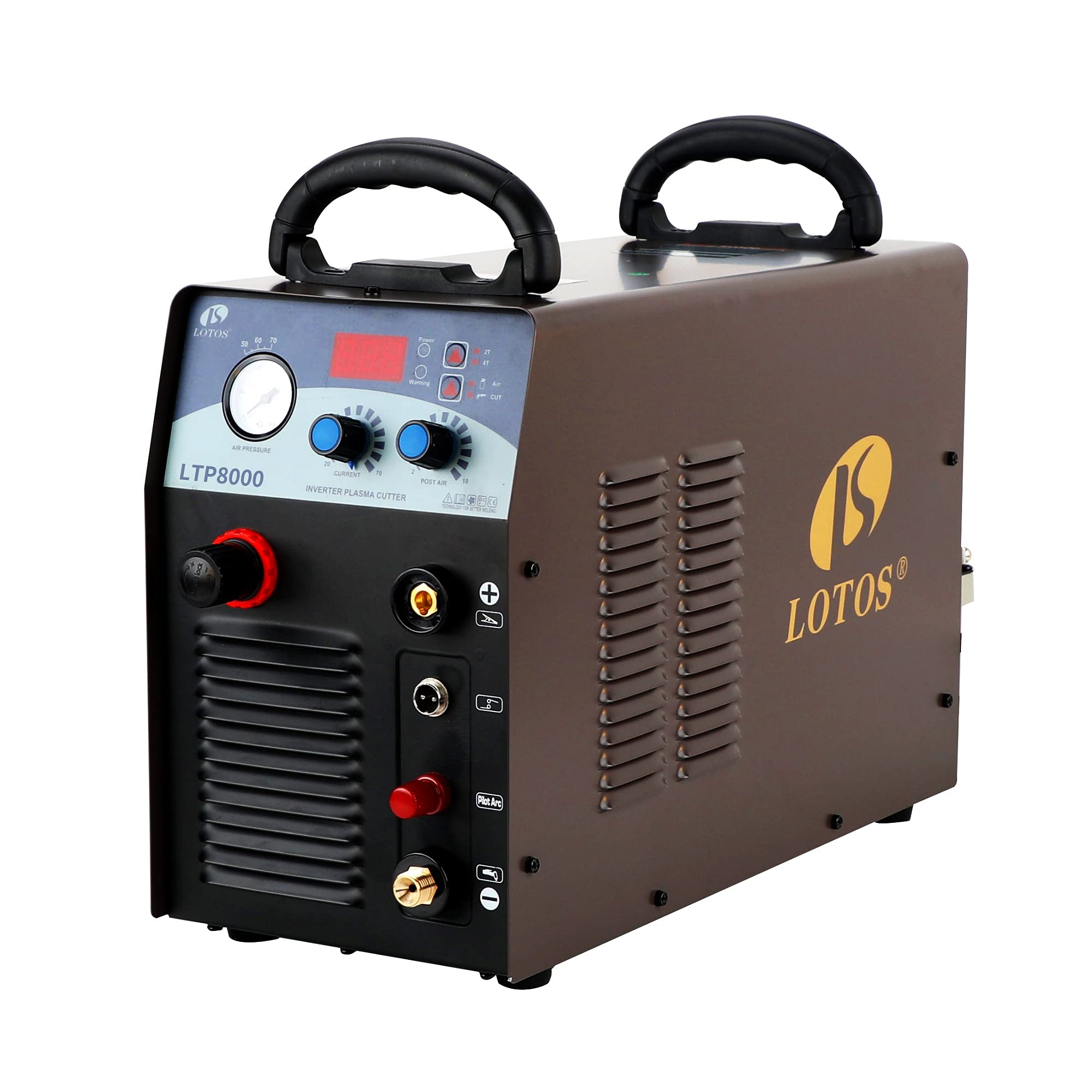 Lotos LTP8000 80 A Plasma Cutter with Pilot Arc Metal Cutter 220~240V, 1 inch Clean Cut, Brown