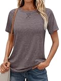 T Shirts Short Sleeve Crewneck Tees for Women Trendy Lightweight Soft Casual Summer Tops Clothes 2025