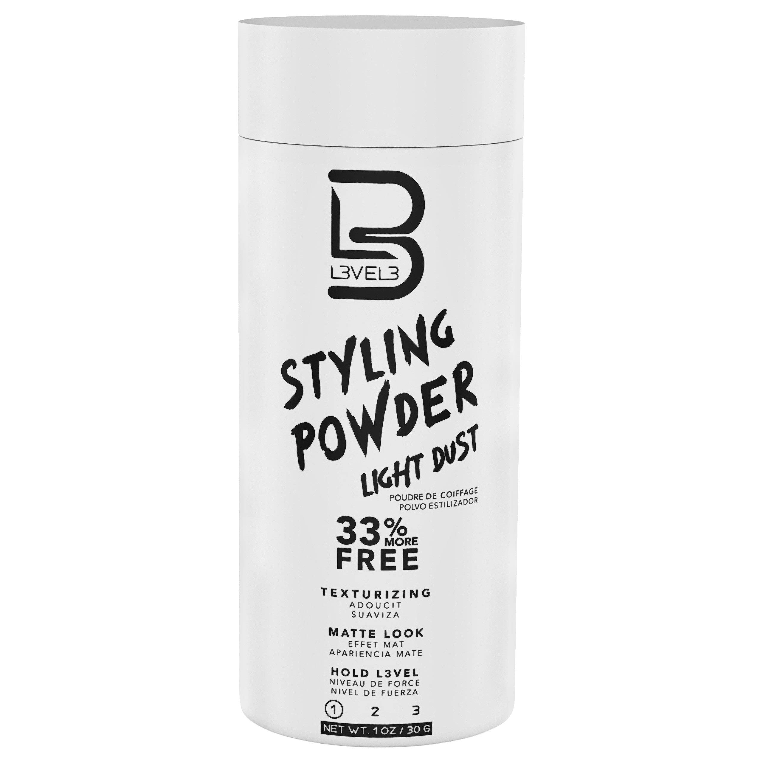 L3Level 3 Light Hold Styling Powder - Natural Matte Hairstyle - Texturizing and Volumizing