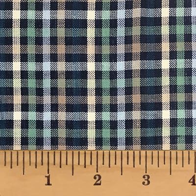 Levi Blue Plaid 100% Cotton Homespun Fabric by JCS - Sold by The Yard